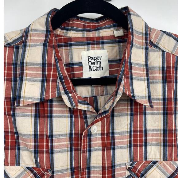 Paper Denim & Cloth Mens Plaid Button Down Shirt Long Sleeve Size XL - Picture 3 of 11